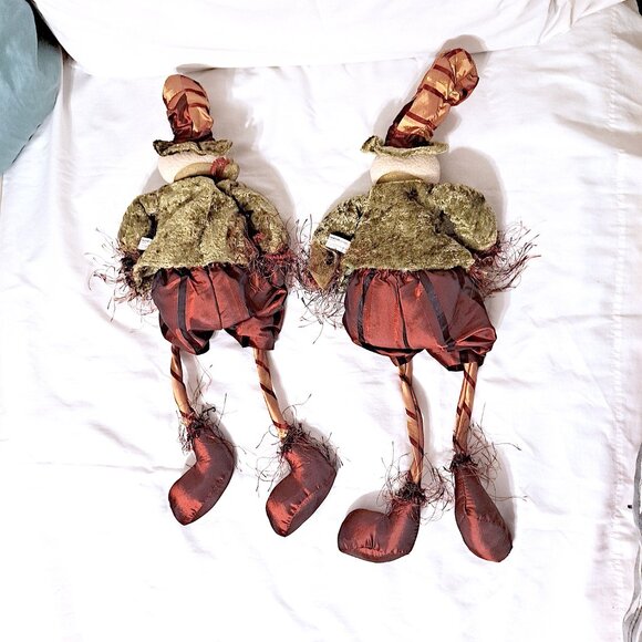 Creative Co-Op Shelf Sitter Snowman green/burgundy chic Christmas holiday decor - Picture 6 of 8